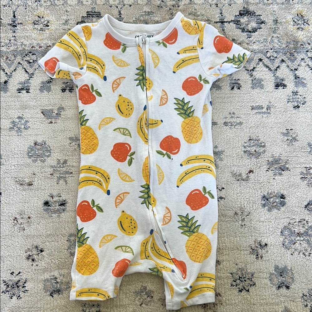 Fruit Print Kids One Piece Pajamas